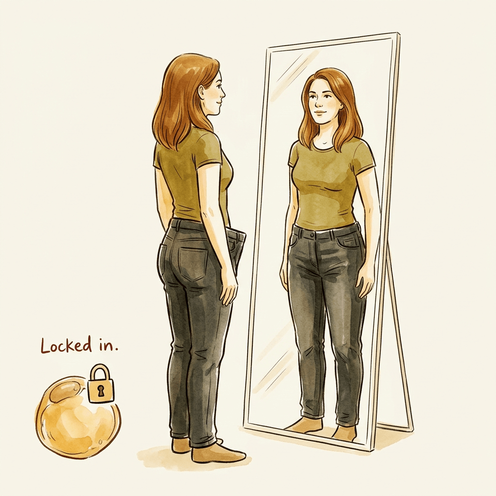Month 3 — Lasting Results: results locked in, fat cells stay compressed